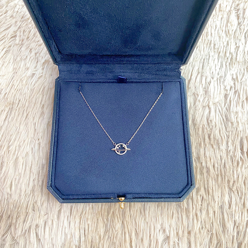 Planet Pure Silver Necklace Woman Light Extravaganza Design Advanced Sensuary Lock Bone Chain 2021 New Birthday Gift