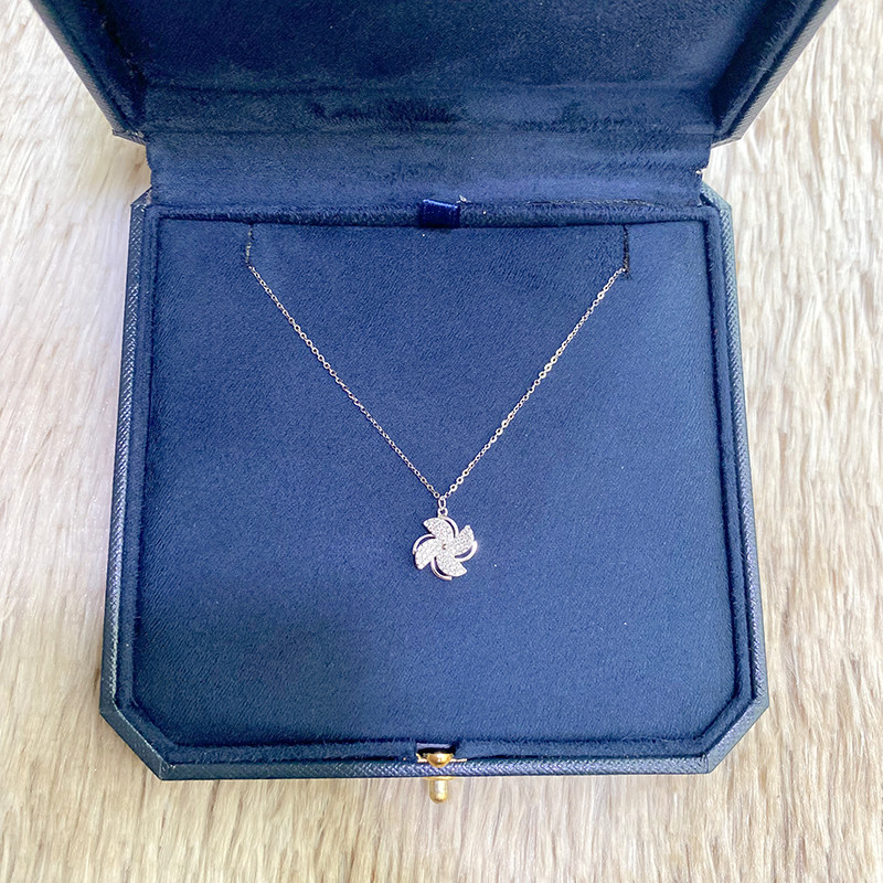 Windmill Pure Silver Necklace Woman Summer Light Extravaganza Superior Design Feel Lock Bone Chain Send Girlfriend Jane About Delicate Pendant