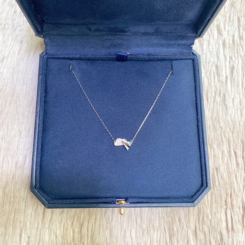 Cloud Pure Silver Necklace Woman Light Extravagant Design Sensation Superior Minimalist Temperament Lockbone Chain Send Girlfriend Birthday Present