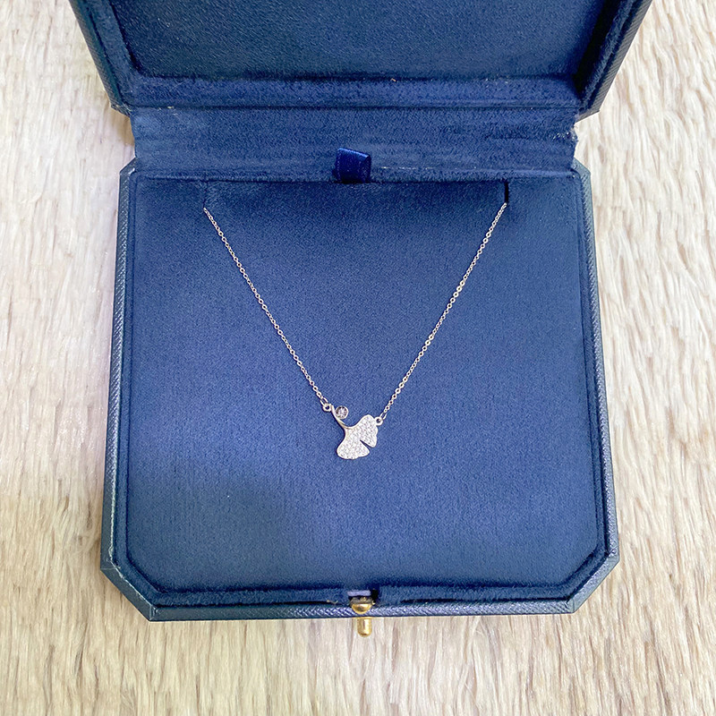 Green Onion Ornament Institute Almond Leaf Pure Silver Necklace Woman Light Extravagant Senior Design Feel Birthday Present