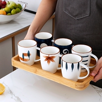 Ceramic Cup home living room creative mug milk breakfast cup office drinking cup tea cup 6 sets