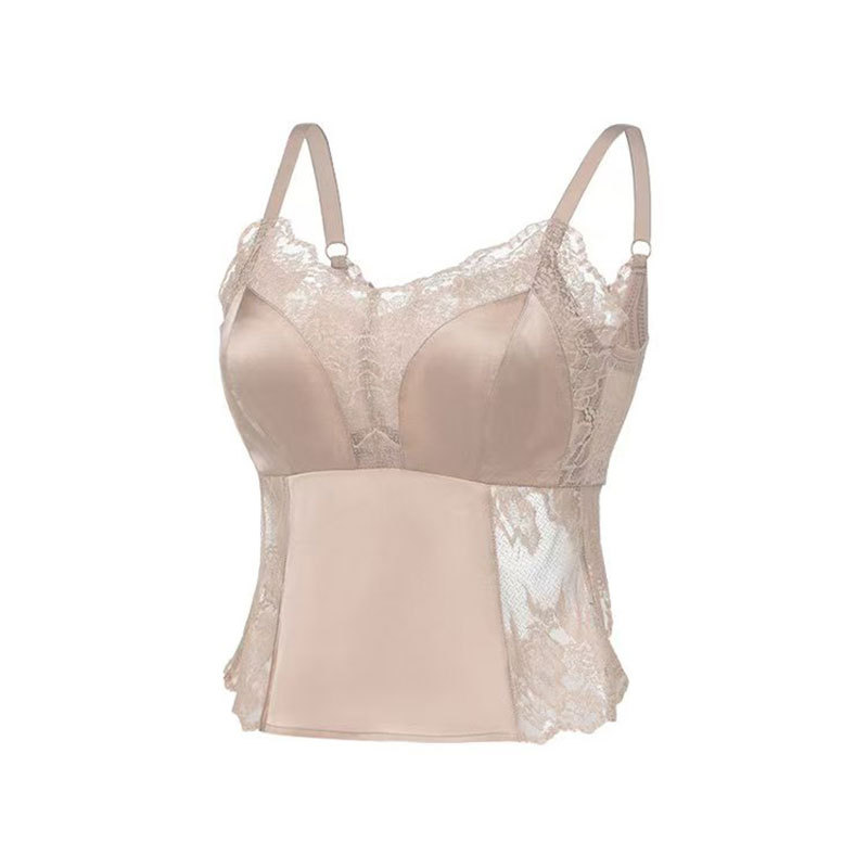 【F·J】Silk Camisole for Women with Built-In Bra, Beautiful Back Design, Mulberry Silk Underwear Vest for Summer Dztg02S254 【F·J】Silk Camisole for Women with Built-In Bra, Beautiful Back Design, Mulberry Silk Underwear Vest for Summer Dztg02S254