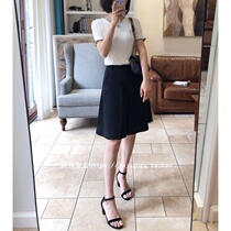 Go to the Japanese counter for 1500 customers Acetate silk fiber hanging smooth wide-leg five-point pants women show thin culottes