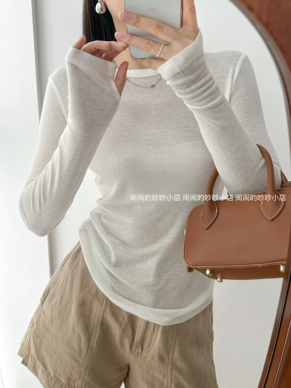 French Ir0 Original Lyocell Merino Wool Sheer Knit Top, a Layering Essential