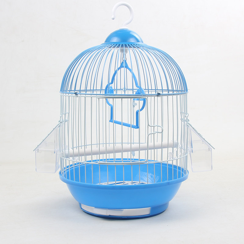 Trumpet bird cage round tiger skin Pearl parrot Acacia man wrought iron universal metal bird cage