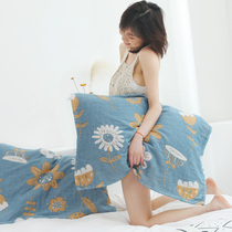 Cotton single pair cotton gauze pillow Towel Double large size gauze couple comfortable thick pillow headscarf