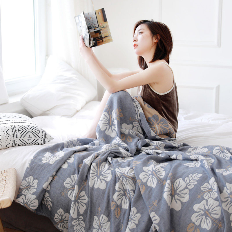 Gauze wool towels quilts by single full cotton summer cool by air conditioning by machine washable bed linen pure cotton casual blanket cover blanket