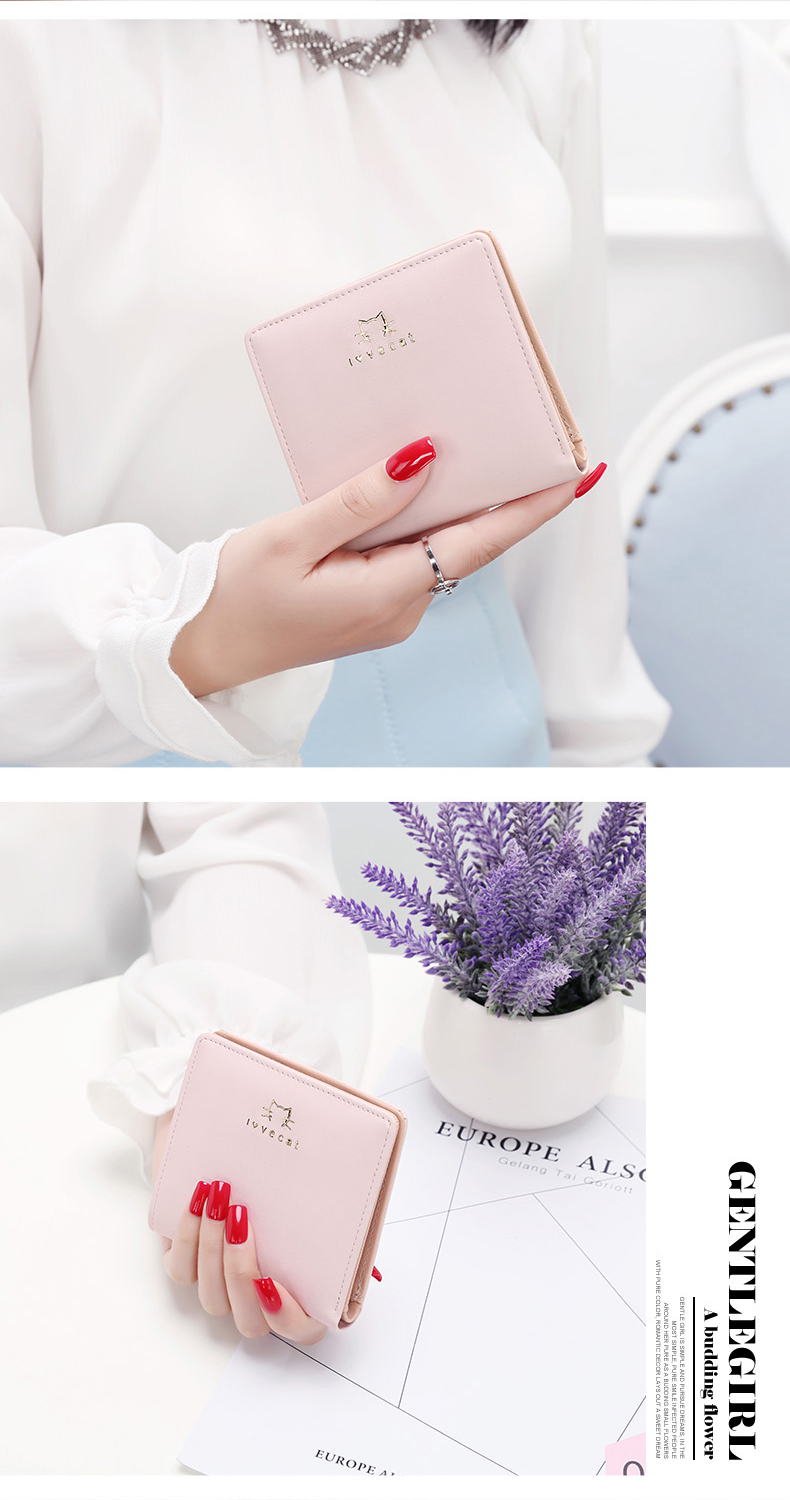 Ví mới YADAS nữ ngắn phần mỏng phiên bản tiếng Hàn của chú mèo dễ thương lady lady ví nhỏ học sinh giảm giá 20% ví da nữ