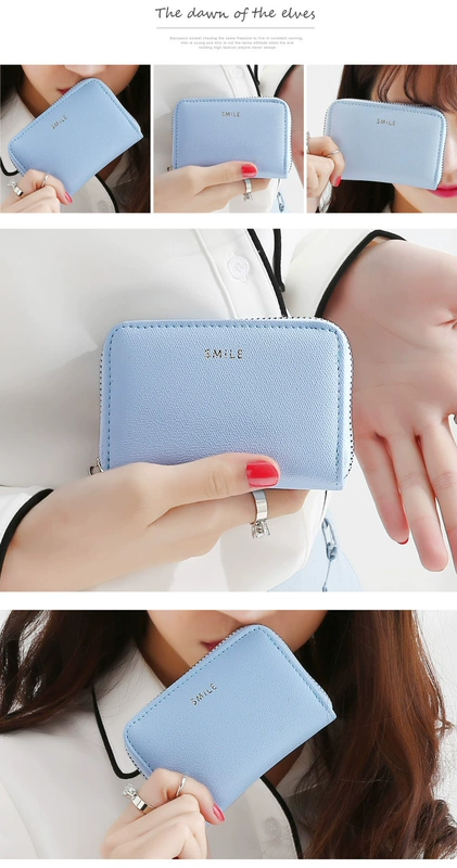 Túi đựng thẻ nữ KQueenStar nữ ngắn Nhật Bản và Hàn Quốc thời trang dây kéo đa thẻ vị trí đồng tiền ví thẻ chủ thẻ ví nữ đẹp