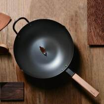 Millet Yue flavor iron pot 32cm household stir-fry large spoon high purity iron is not easy to rust uncoated light wok