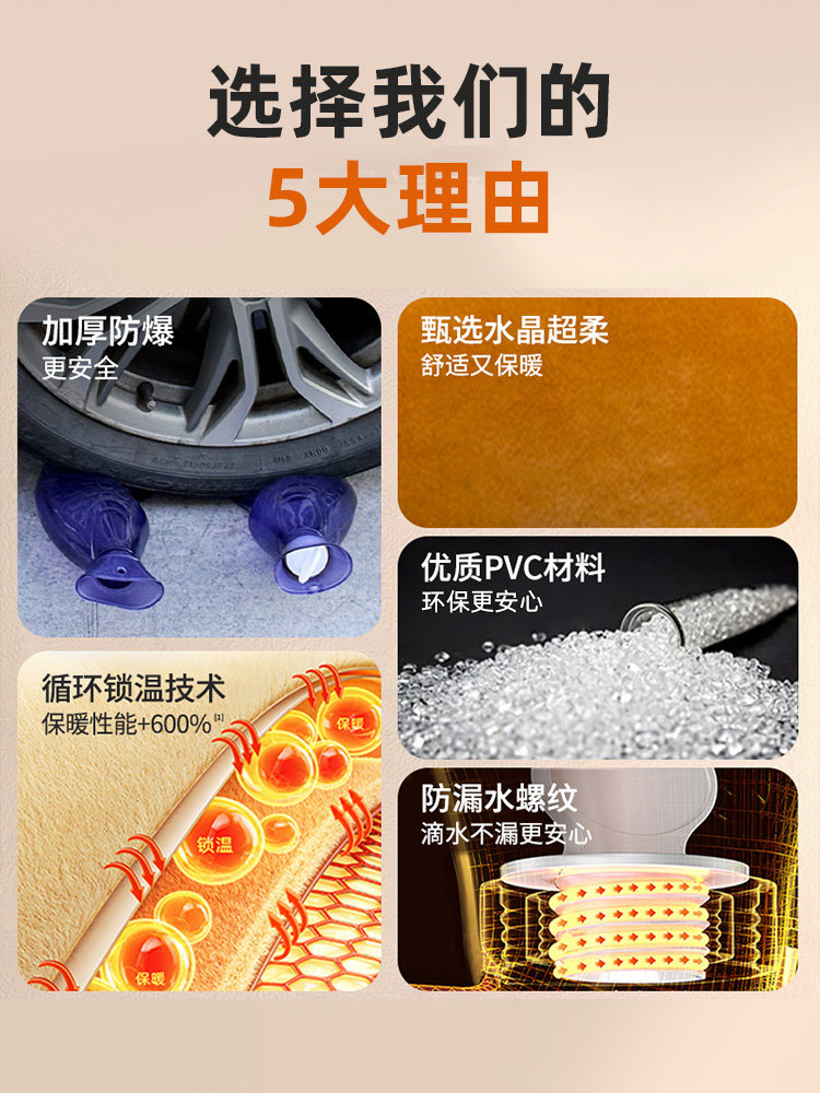 U-Shaped Hot Water Bottle for Cervical Heat Therapy, Water-Filled Hot Water Bag, Special Shoulder and Neck Protector, Safe Leak-Proof Circular Heat Therapy Bag