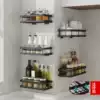 Kitchen multi-function shelf Seasoning wall-mounted punch-free knife rack Pylons supplies household Daquan storage layer shelf