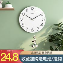 Watch wall clock Living room wall clock silent fashion watch Nordic quartz clock modern minimalist watch wall-mounted without punching