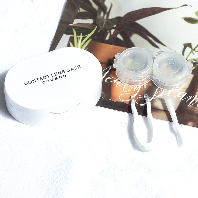 Cm-011 Buckle Type Leak Proof Duplex - White [Single One]【 beat One shot Four 】 contact lens case  Simplicity Meitong box Water leakage prevention Duplex box Meitong box nursing storage box