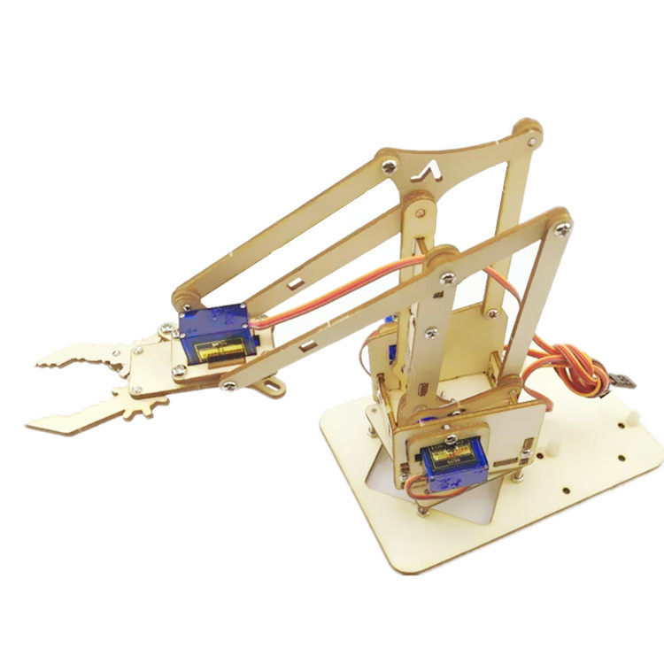 Mechanical arm planks 4 degrees of freedom robotic manipulator arm wooden splicing steering gear SG90