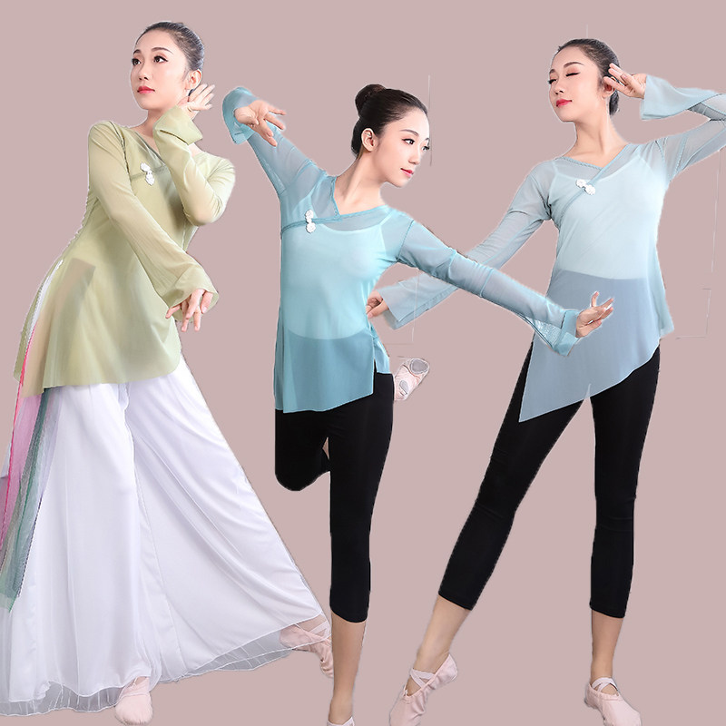 Classical Dance Female Chinese Dance Show Dresser Horn Sleeve Leg Trouser Set