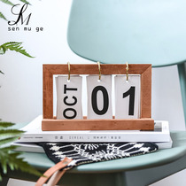 INS creative wooden page calendar simple home porch desktop small ornaments study desk calendar small furnishings