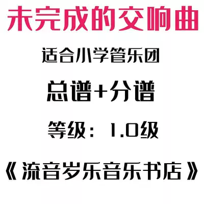 1 0級 精品管樂合奏曲 未完成的交響曲 分總譜小學生管樂團 1 0級 精品管樂合奏曲 未完成的交響曲 分總譜小學生管樂團
