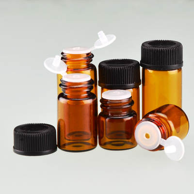 Essential oil dispensed bottles, mother and child stoppers, pat bottles, perfume glass, mini brown empty essential oil bottles, 1ml, 2ml, 3ml