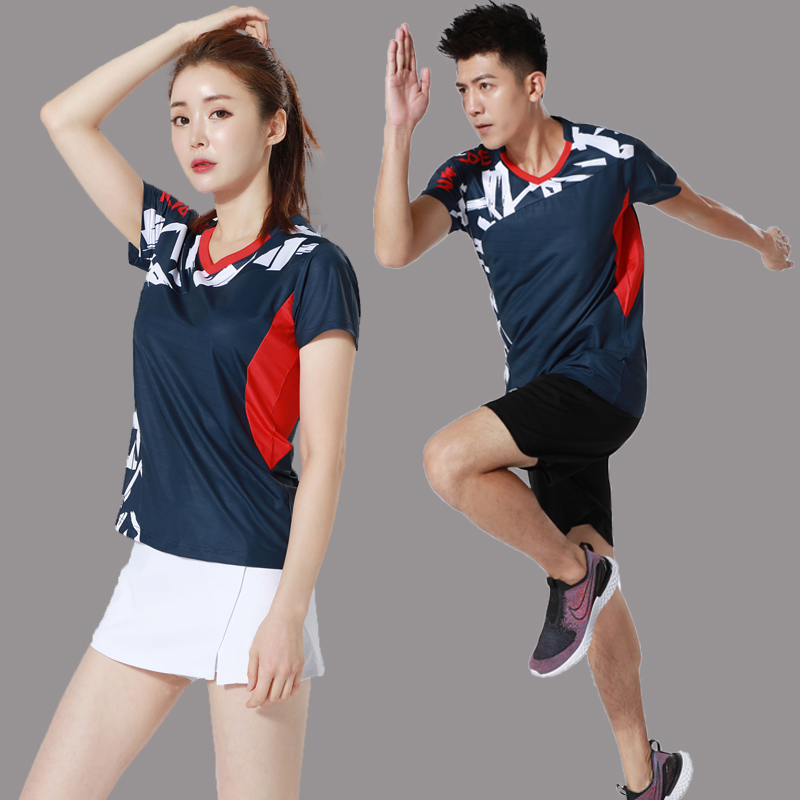 Badminton clothes men's short-sleeved suit quick-drying breathable women's culottes team competition training table tennis sports uniforms