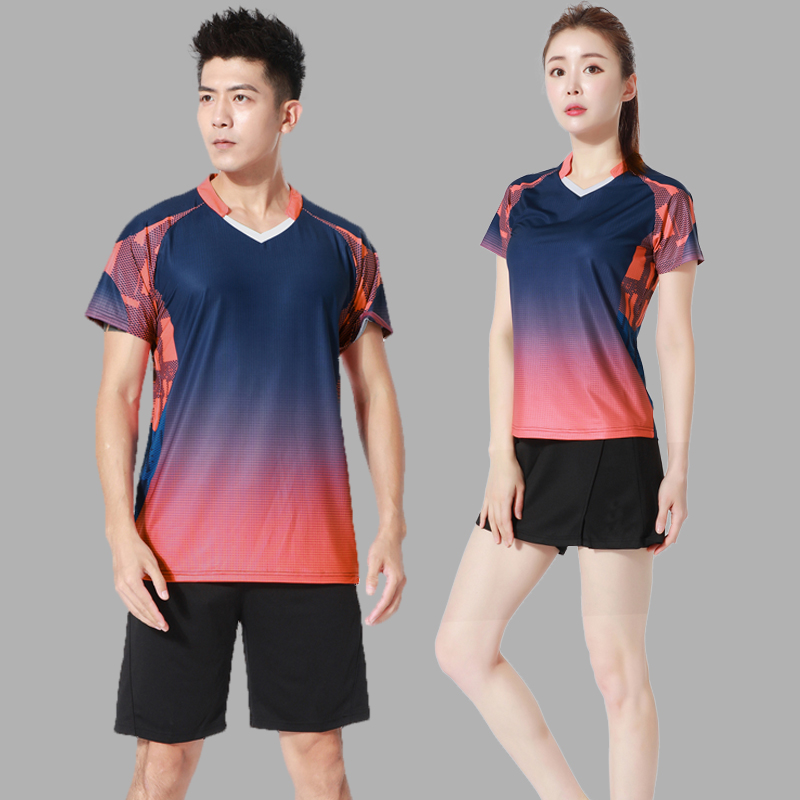 Badminton clothes men's suits quick-drying short-sleeved women's summer culottes group training table tennis clothing competition sports customization