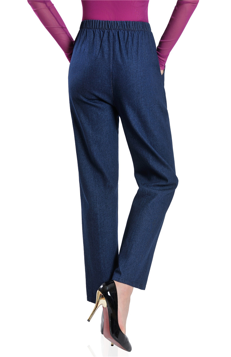 Quần bà già và trung niên quần dài mùa xuân và mùa thu Quần mẹ già quần thun eo bà già bà quần jeans quần baggy nữ jean