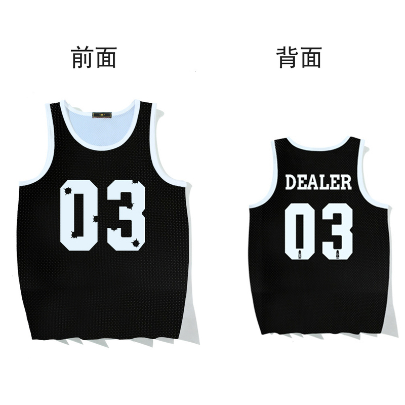Mesh Vest American Basketball Jersey No. 3 Sleeveless T-Shirt Quick-Dry Breathable Unisex Parent-Child Hollow-Out Tank Top Sweatshirt