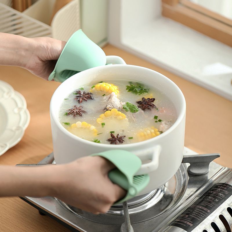 Heat insulation gloves heat resistant hot hot gloves thickening silicone tableware disk kitchen oven microwave oven baking tools