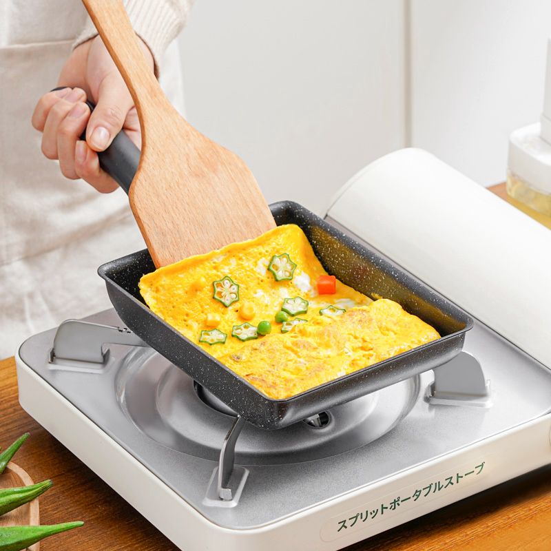 Day Style Corn Burning Square Mini Pan not Covered With Pan Thick Frying Pan Small Frying Pan Home Flat Medical Stone Breakfast Pan