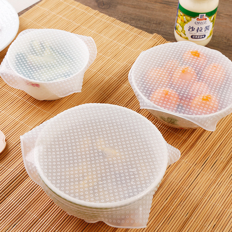 Japan food grade silicone cling film cover Kitchen transparent universal sealing bowl cover Reusable cup cover Sealing cover