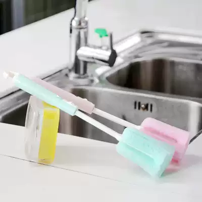 Japanese long handle Glass cup brush Thermos cup cleaning brush Teacup brush Sponge cleaning bottle brush Cup brush