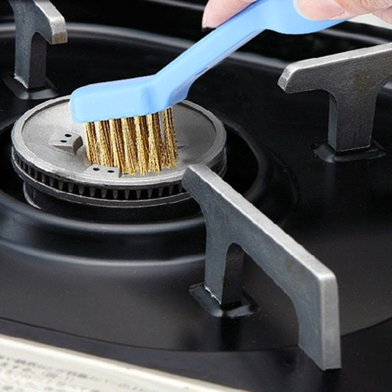 Japan Kitchen Brush Hearth Cleaning Brush Powerful Decontamination Gas Cooker Brush Slit Brushed Steel Wire Brush Cleaning Small Tools