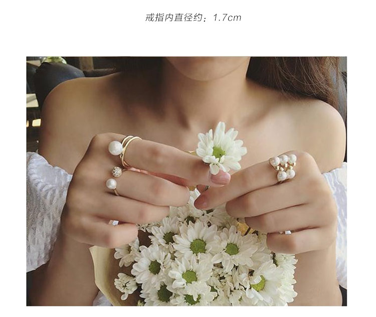 Khớp nhẫn ngọc trai ba mảnh mới nói đến tính cách thủy triều cường điệu ngón trỏ khớp nối nhẫn trang sức nhẫn nữ