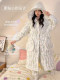Three-Layer Quilted Nightgown for Women, 2025 New Winter Style, Fleece-Lined and Thickened, Cute Cartoon Home Pajamas, Long Robe for Autumn and Winter