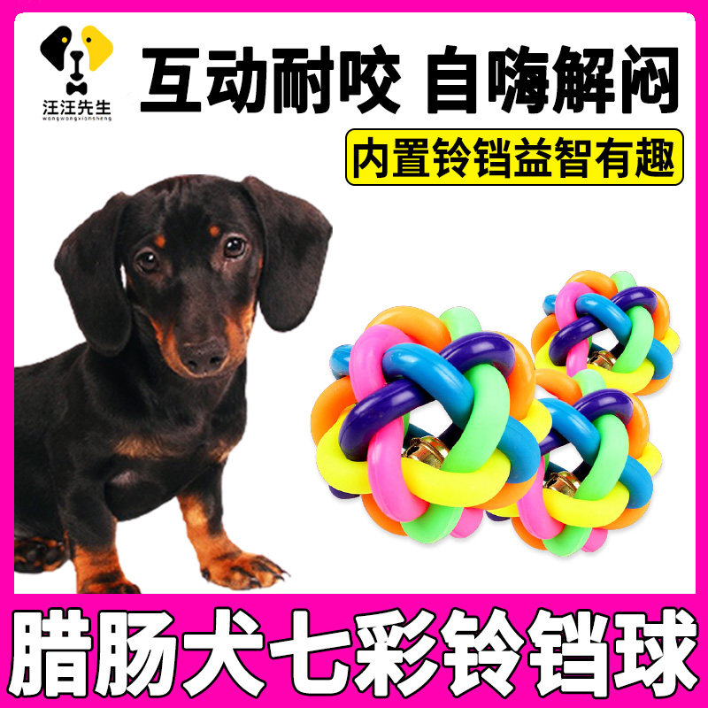 Saushi dog himself plays with the consumption of body puzzle toy method to combat the muffle small dog interaction colorful ball