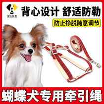 Butterfly dog special walking dog traction rope puppy vest type small dog rope anti-bite chest adjustable