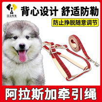 Alaska special dog walking rope puppy vest type large dog rope anti-bite chest adjustable