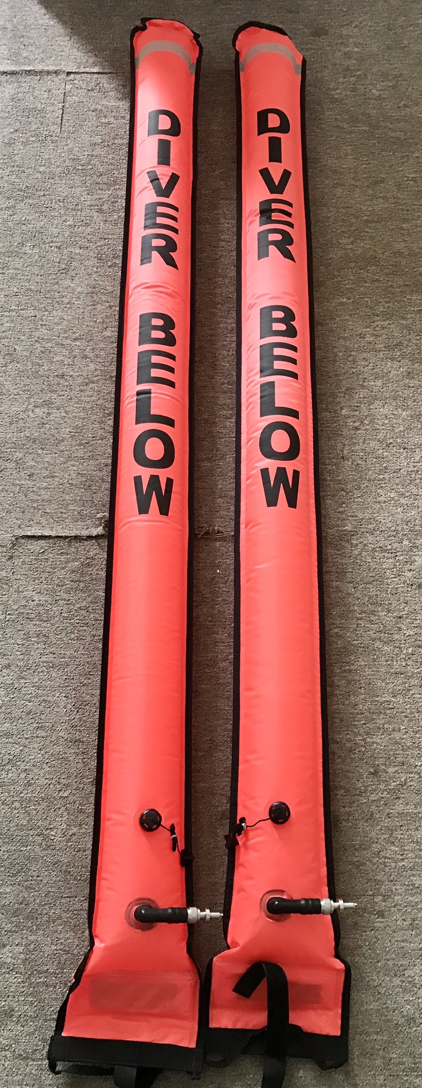 bubblescuba 1 8 m orange red diving safety buoy with reflective strip stainless steel blowing elephant pull