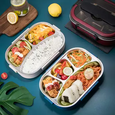 304 stainless steel lunch box bento box heat preservation student canteen grid portable divider office worker lunch box set