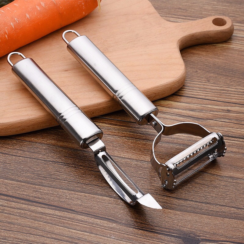 Two-piece set of stainless steel fruit knife multi-function fish scaler Planer scraper household melon knife peeling knife