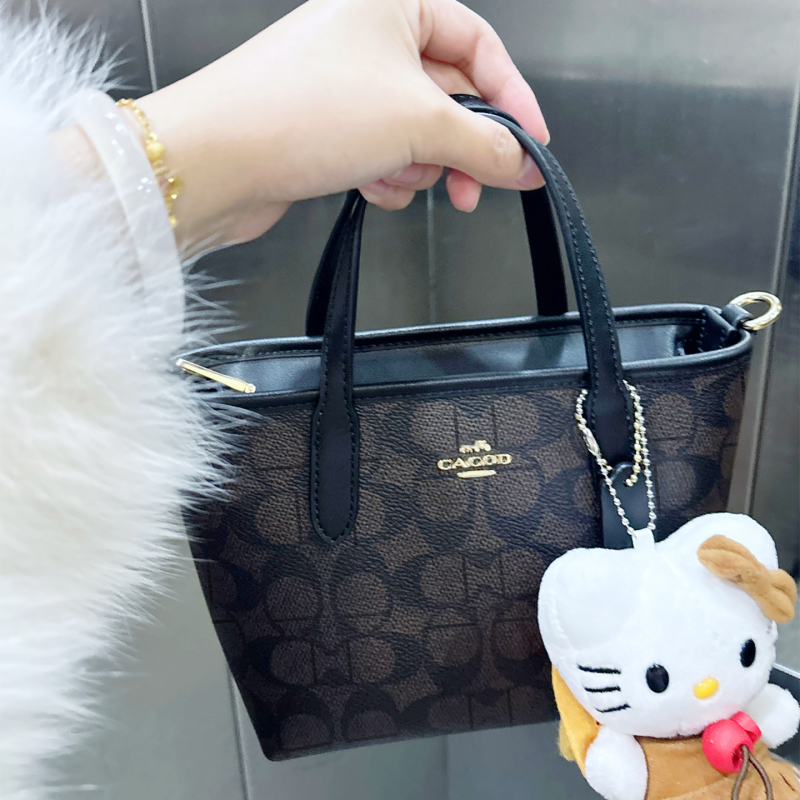 Hong Kong Genuine 2025 New Accessible Luxury Genuine Leather Women's Bag Presbyopic Tote Bag Versatile One-Shoulder Cross-Body Handbag Small Bag
