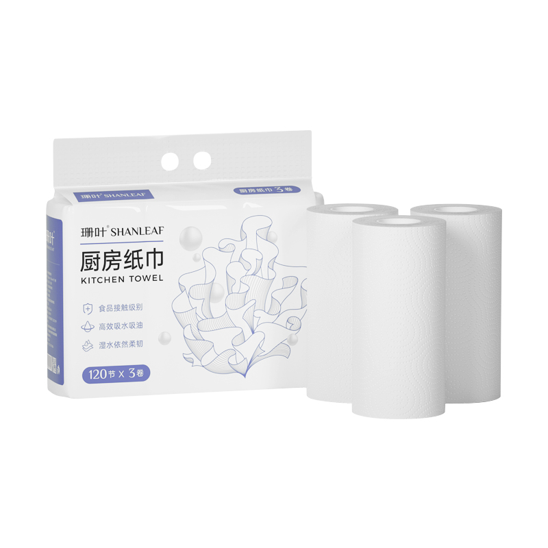 珊叶高级厨房专用纸巾吸水吸油纸食品级油炸家用卷纸 珊叶高级厨房专用纸巾吸水吸油纸食品级油炸家用卷纸