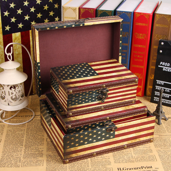 Ingléo Style Retro Suitcases Finishing storage Wooden Boxes Containing shop windows Display photographic props Wooden Suitcases