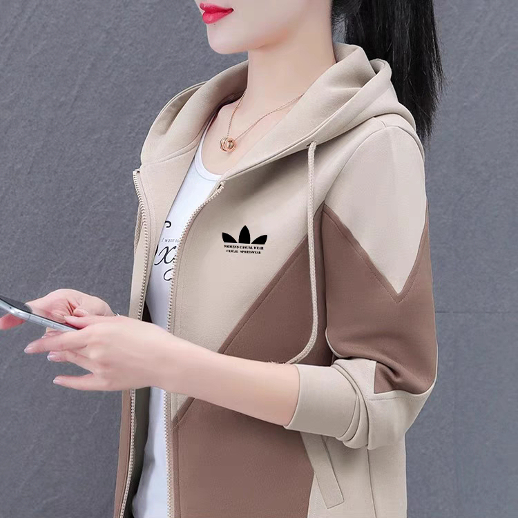 Authentic Casual Hooded Sweatshirt for Women, Spring and Autumn Cardigan, 2026 New Autumn and Winter Large Size Jacket, Loose Top