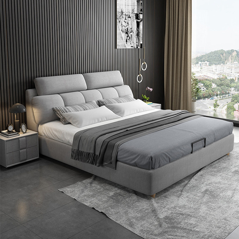 Nordic Cloth Art Bed Modern Light Lavish Tech Bunk Bed Master Sleeper Double Washable Modern Minimis Free Wash Bedroom Home Innate