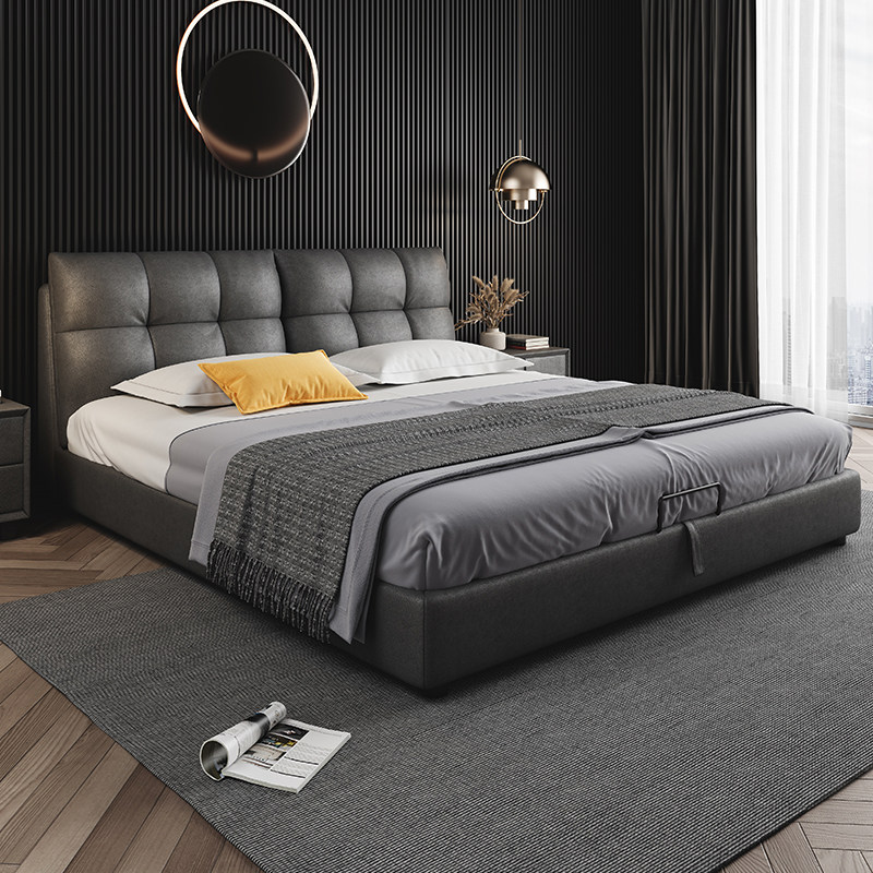 Nordic light luxury wash-free technology cloth bed modern minimalist master bedroom 1 8 meters fabric bed double marriage bed 1 5 meters storage