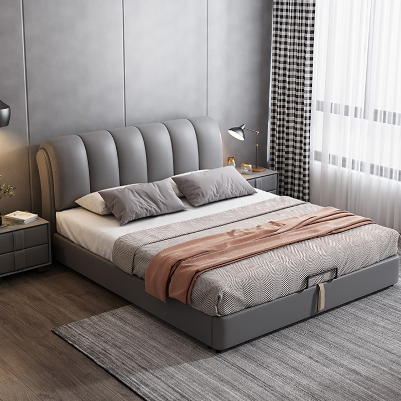 Nordic no-wash technology cloth bed light luxury double 1 8 meters master bedroom wedding bed modern simple cloth bed removable and washable 1 5