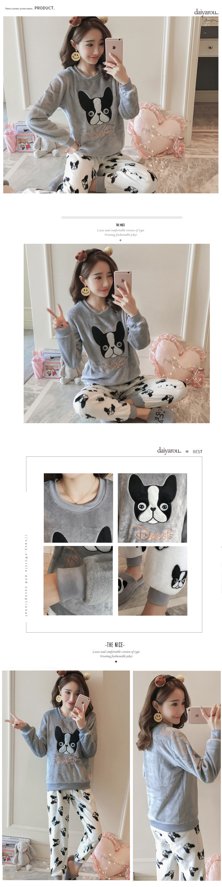 Mùa đông đồ ngủ flannel dày của phụ nữ đồ ngủ nữ pijama cotton
