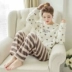 Flannel pyjama mùa đông dày nhung dài tay san hô phiên bản Hàn Quốc của bộ phim hoạt hình kích thước lớn dễ thương phục vụ nhà sinh viên