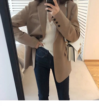(Good quality clearance) blazer women 2021 senior sense loose casual small suit top khaki